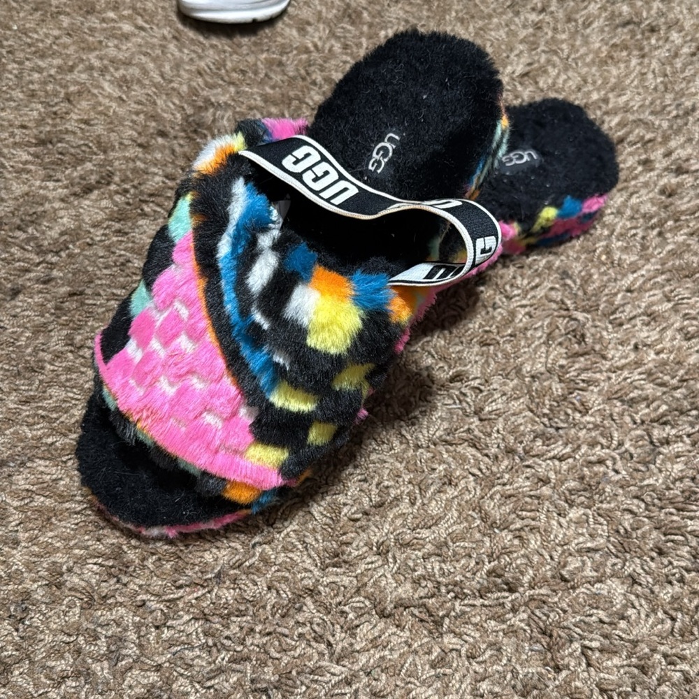 UGG Multicolor Fuzzy Slippers